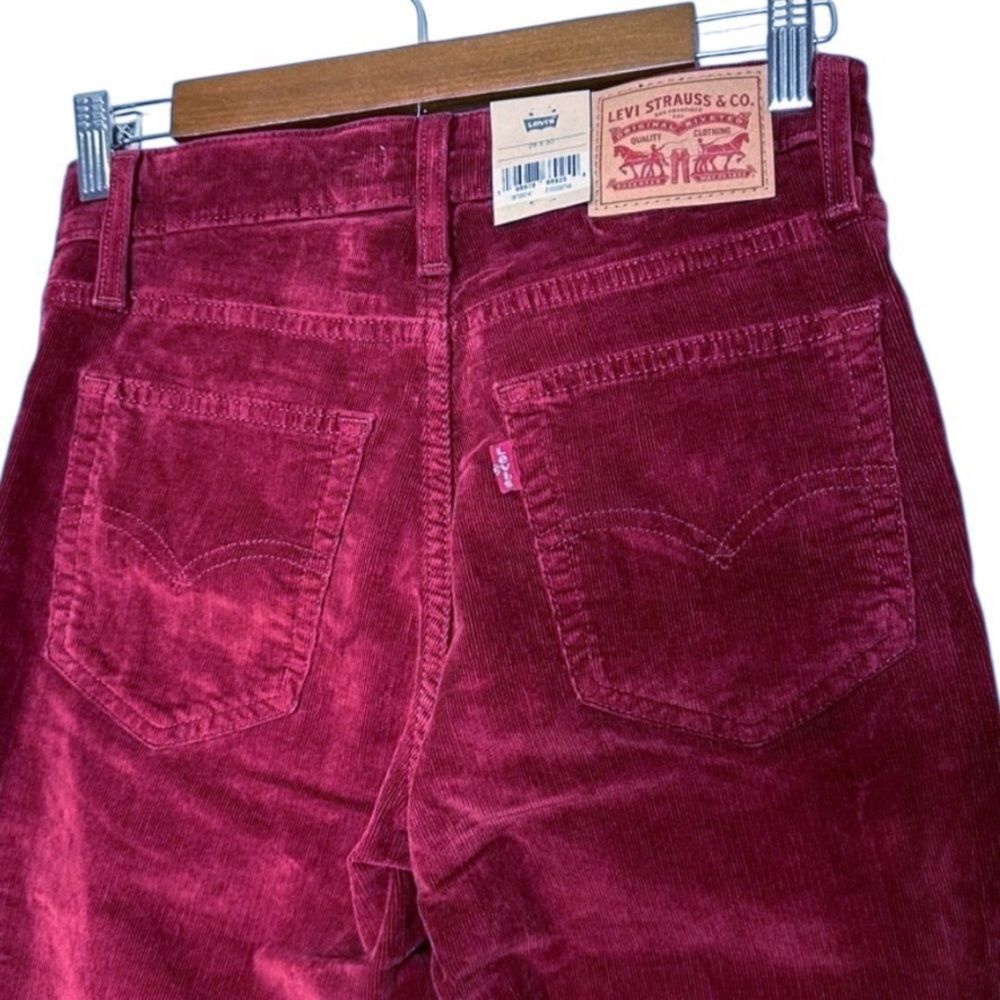 Levi's 725 High‎ Rise Bootcut Red Corduroy Women's Pants Size W33 L32 NEW Tall - Picture 6 of 10
